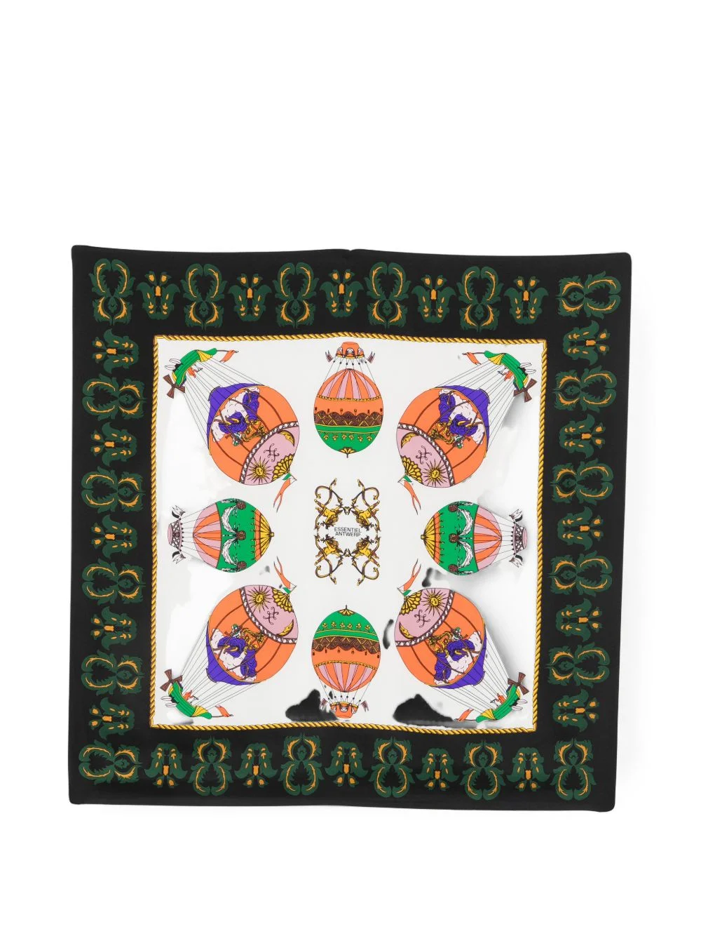 hot-air balloon-print silk scarf - 1