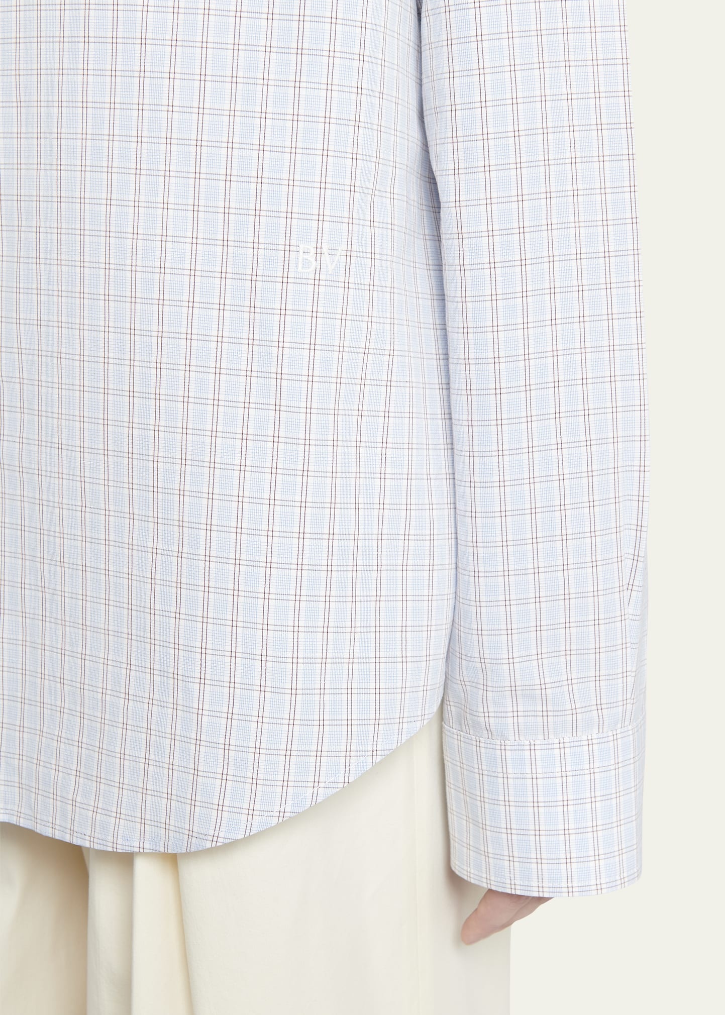 Woven Check Button Down Top - 5