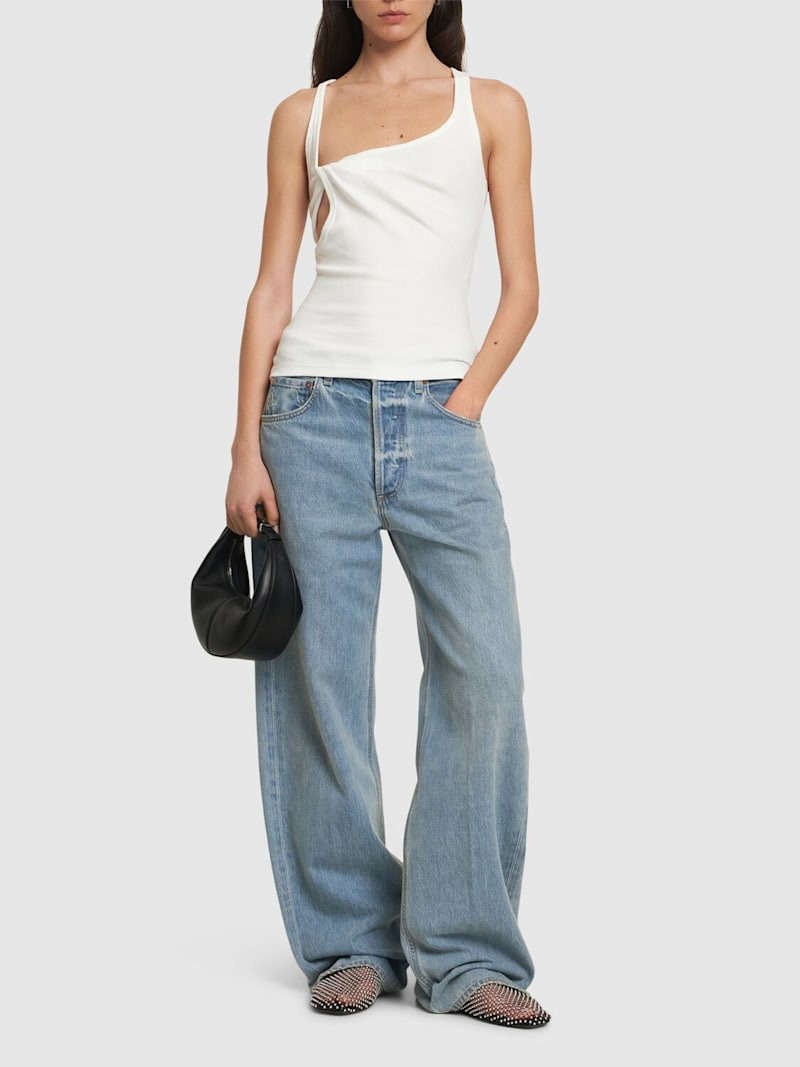 90s Twist ribbed cotton tank top - 2