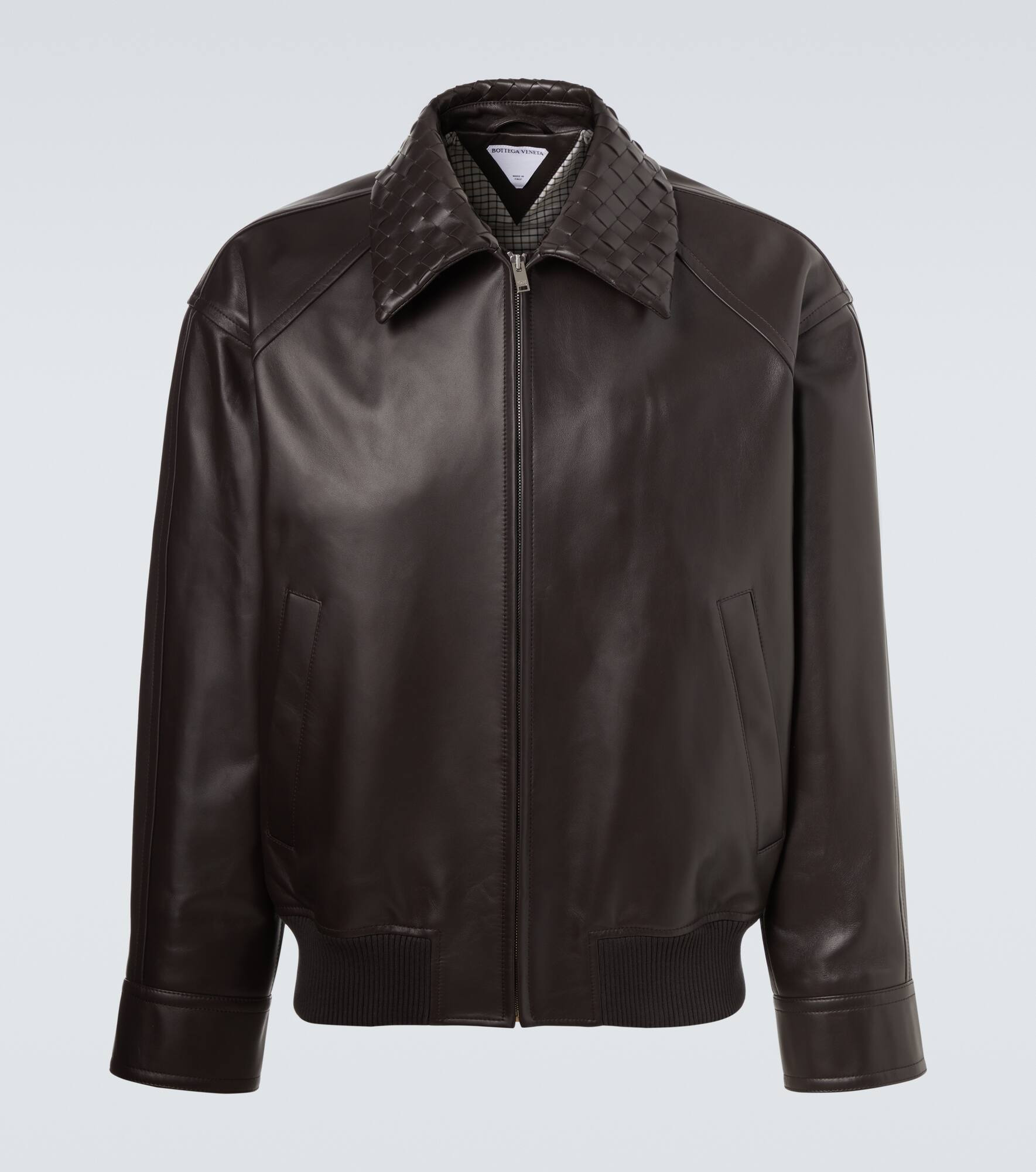 Intreccio leather jacket - 1