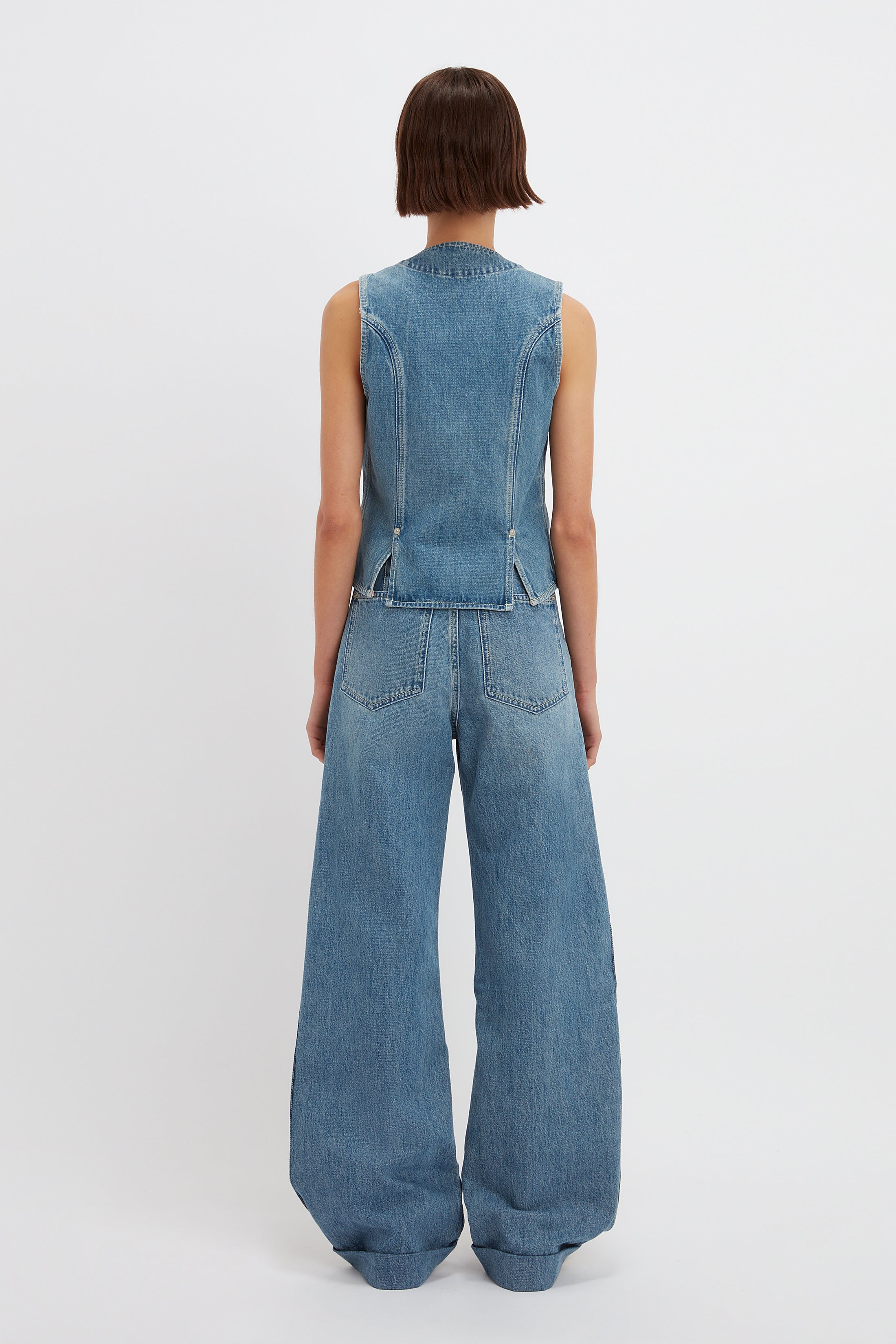 Mia Regan x VB Denim Waistcoat in Classic Blue Wash - 3