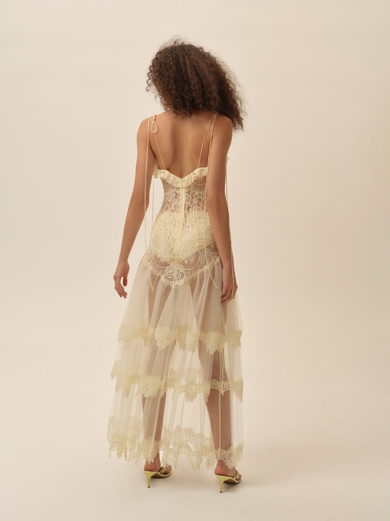 For Love & Lemons Adeline Lace Maxi Dress outlook