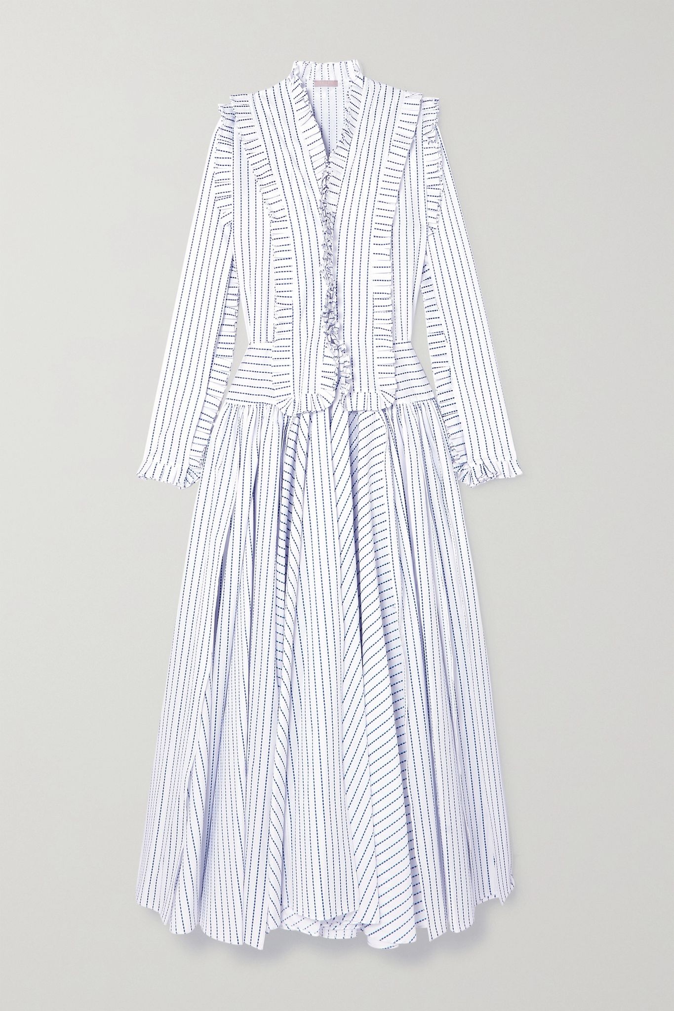 Ruffled striped cotton maxi dress - 1