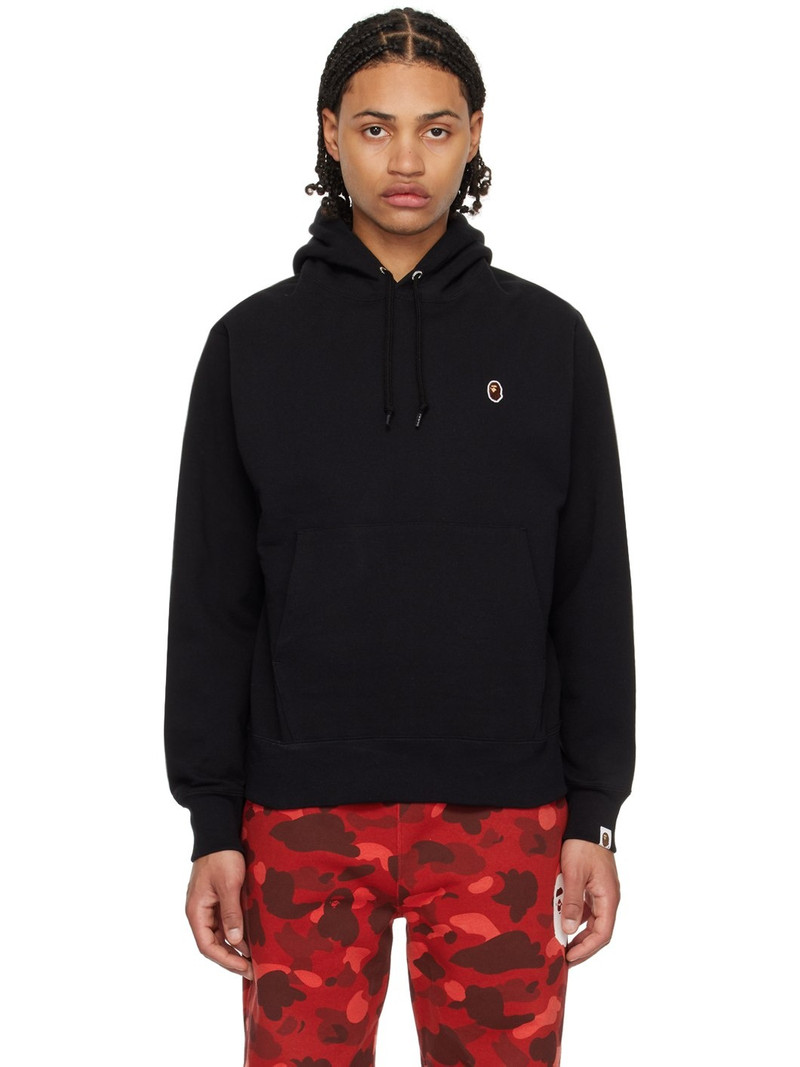 Black Relaxed Ape Head Hoodie - 1