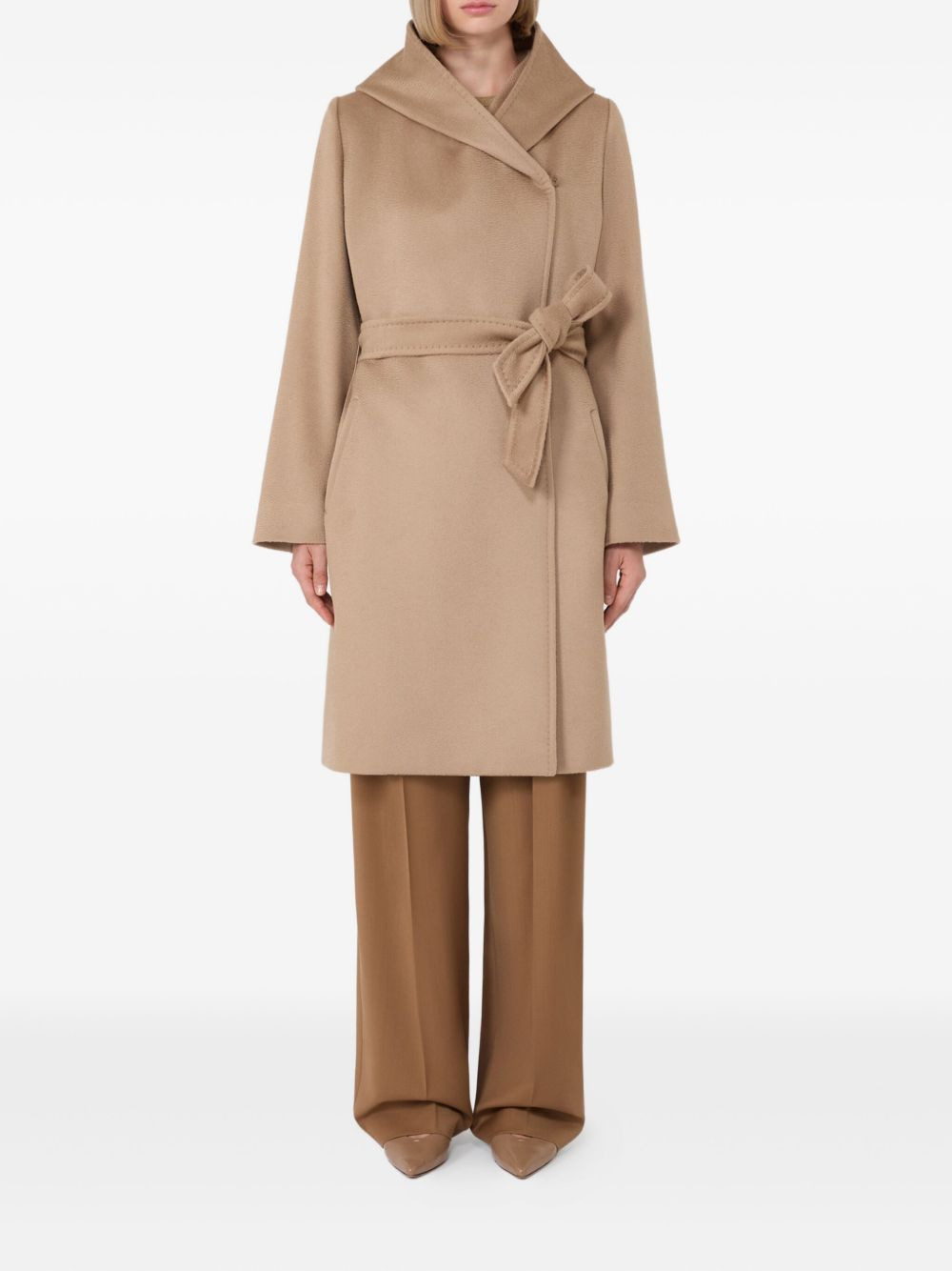 hooded belted coat - 2