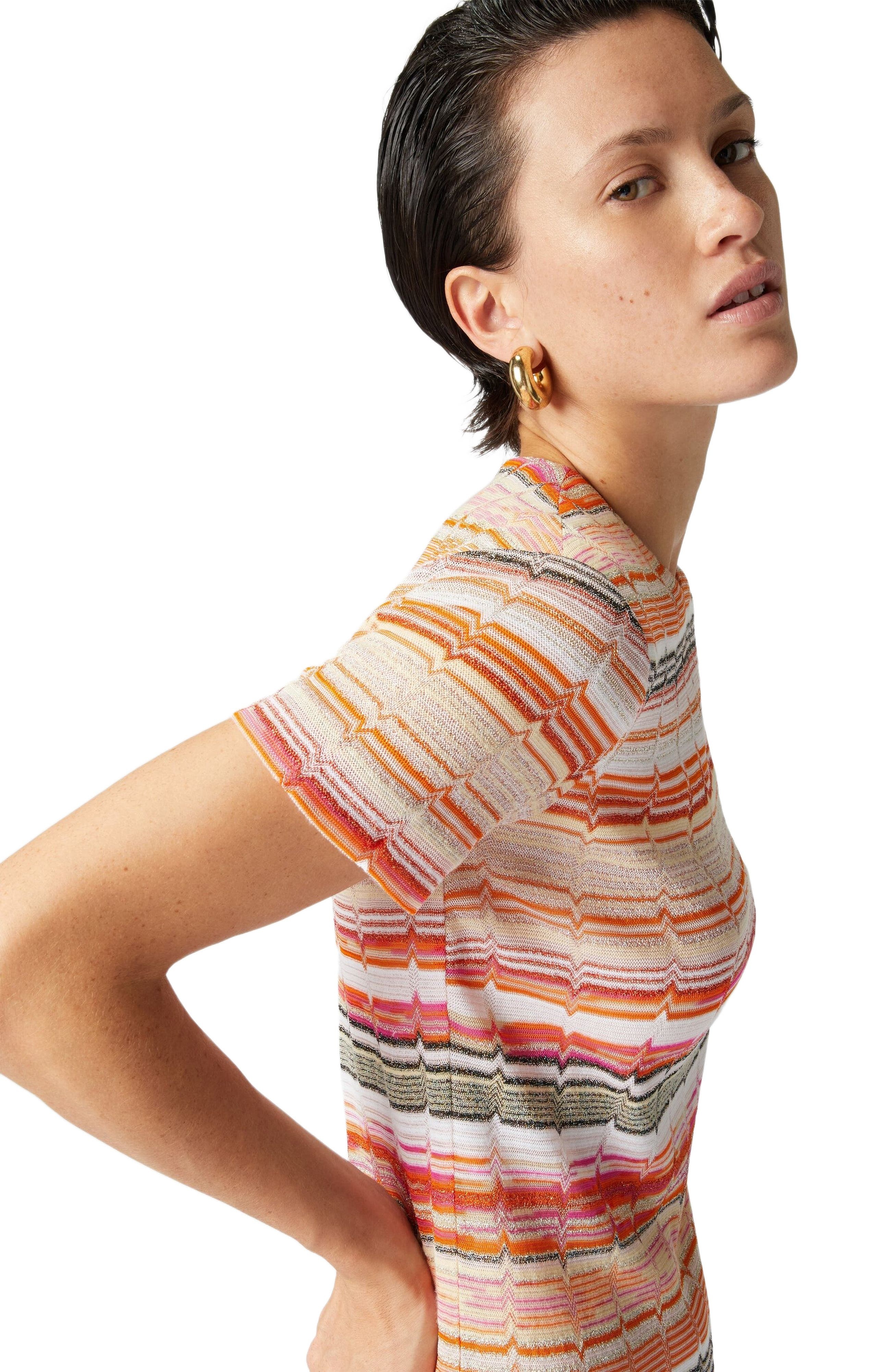 Missoni Short-sleeved Mini-dress With Greek Zig Zag Lamé in Multicoloured at Nordstrom - 4