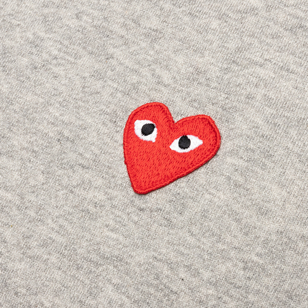 COMME DES GARCONS PLAY MULTI HEART ZIP HOODED SWEATSHIRT - GREY - 3