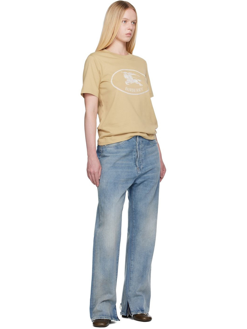 Burberry Tan Knight Stamp Cotton T-shirt outlook