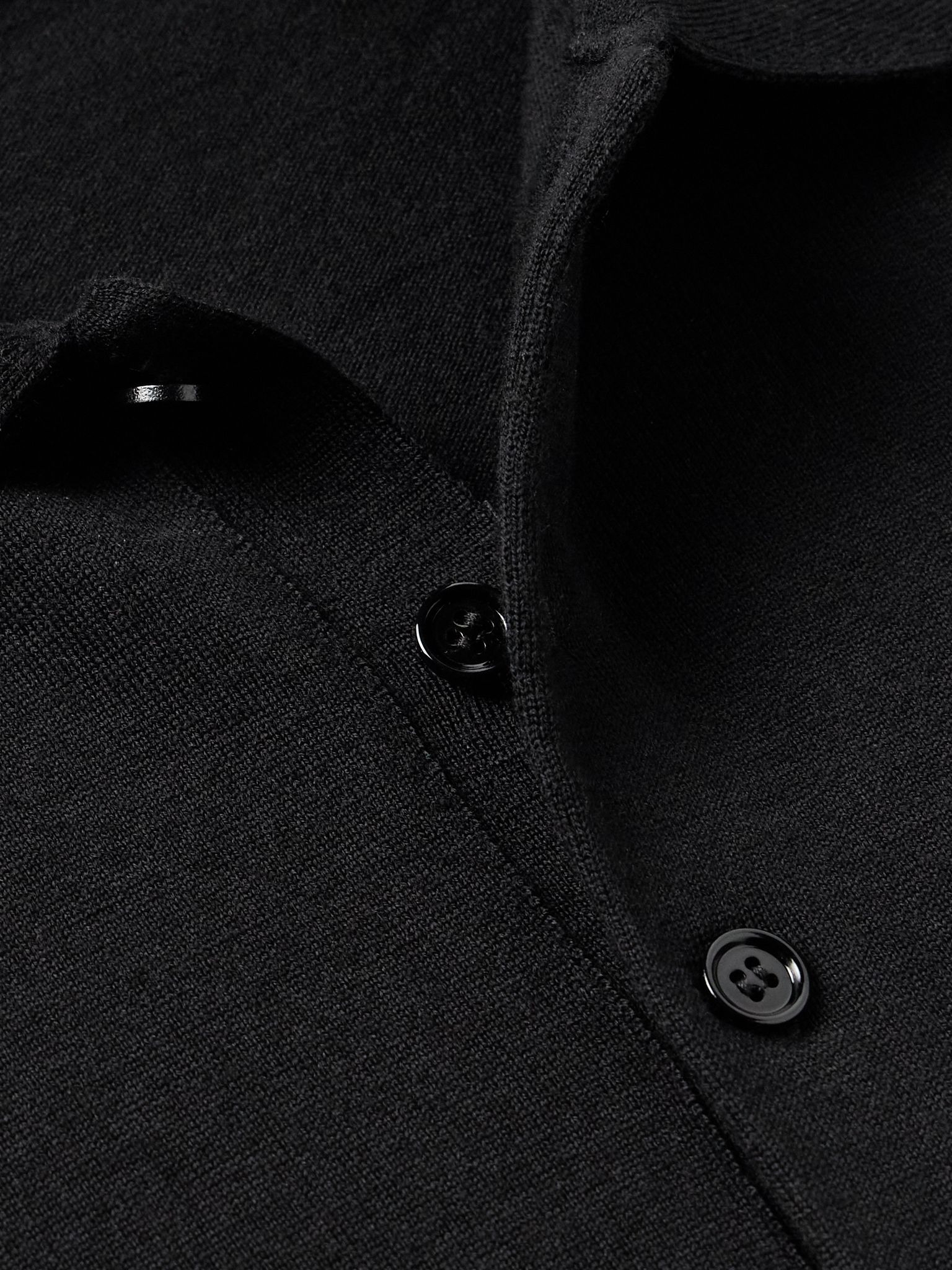 Wool Polo Sweater Black - 5