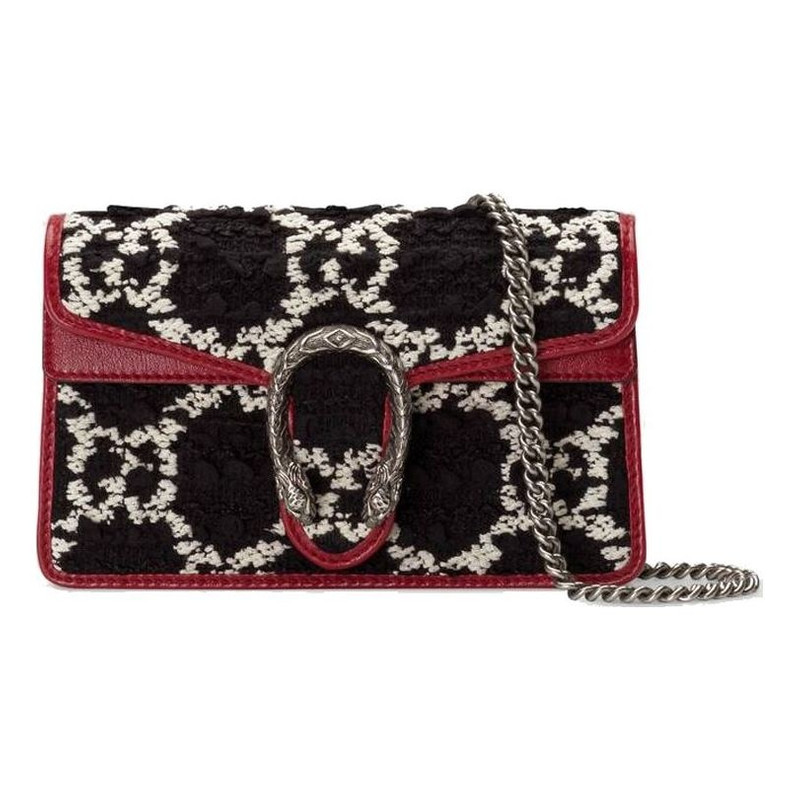 (WMNS) Gucci Dionysus Tiger Head Logo Chain Shoulder Messenger Bag Mini Black / Red 476432-HS8AN-116 1