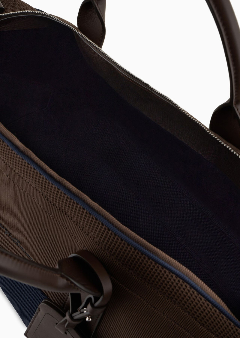 Small duffel bag in a tricot knit and leather 4