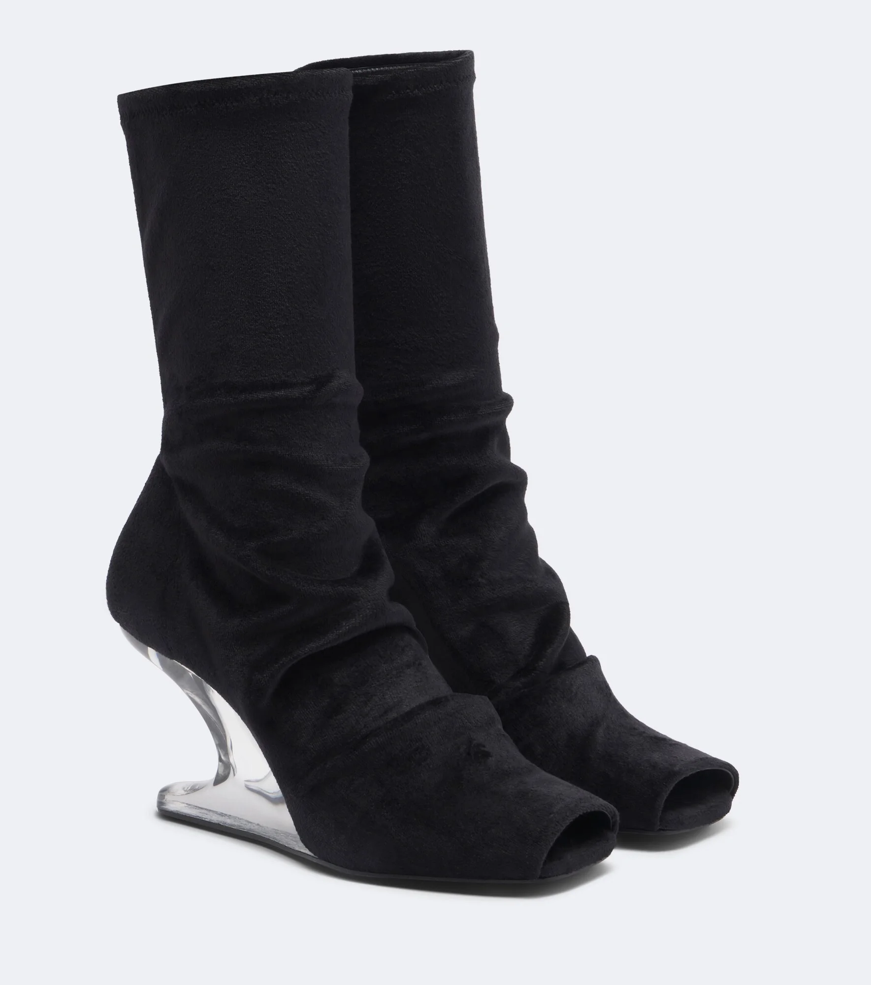 Cantilever velvet jersey ankle boots - 1