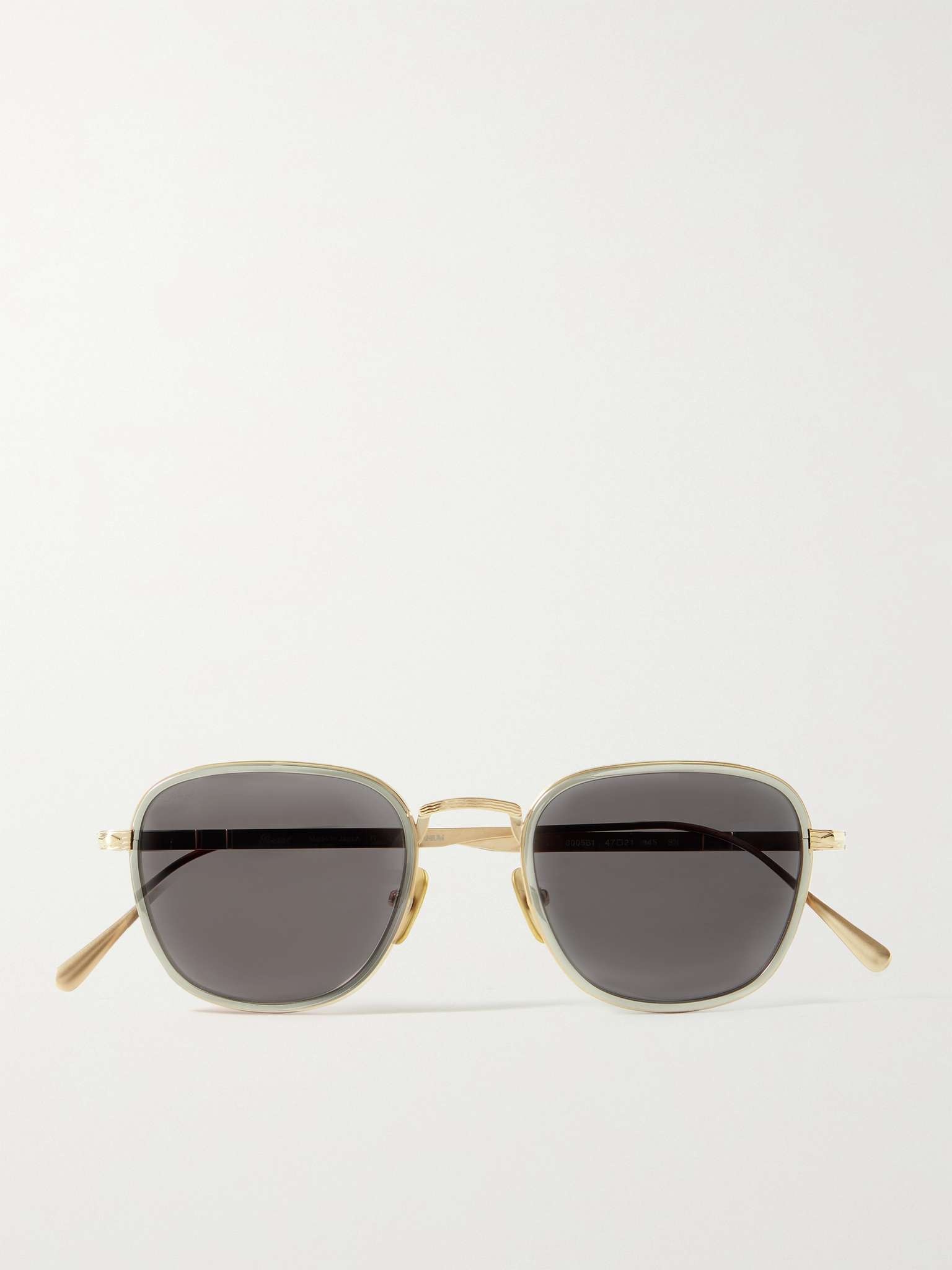 Round-Frame Gold-Tone Titanium Sunglasses - 1