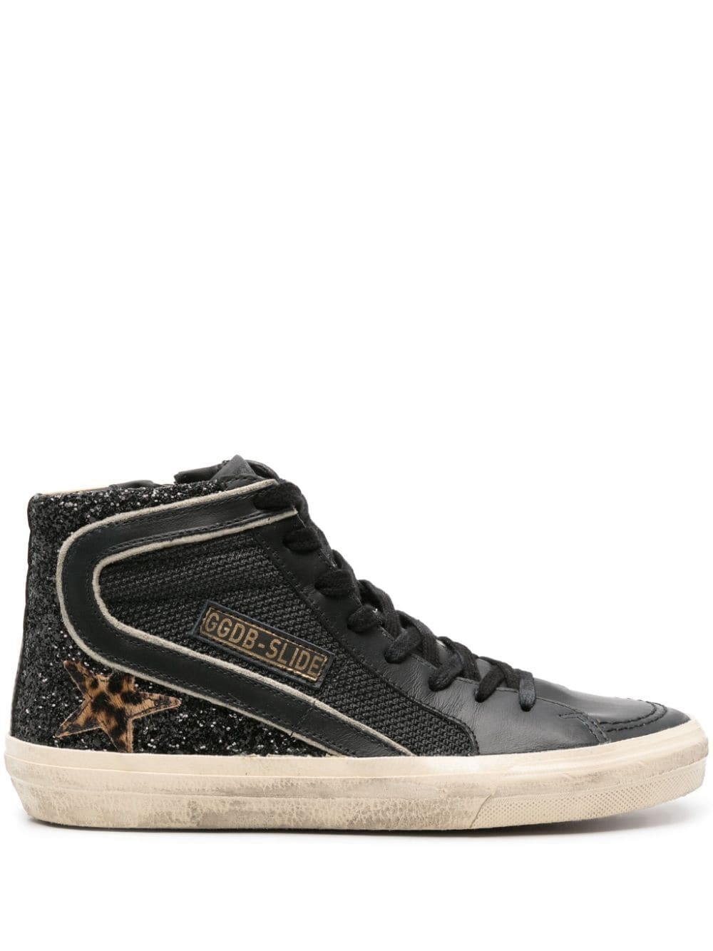 Slide high-top leather sneakers - 1