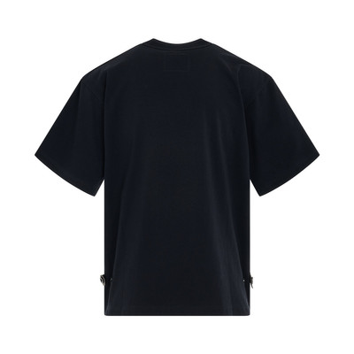 sacai Side Zip Cotton Jersey T-Shirt in Navy outlook