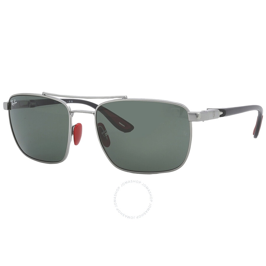 Ray Ban Scuderia Ferrari Dark Green Square Men's Sunglasses RB3715M F00171 58 - 5