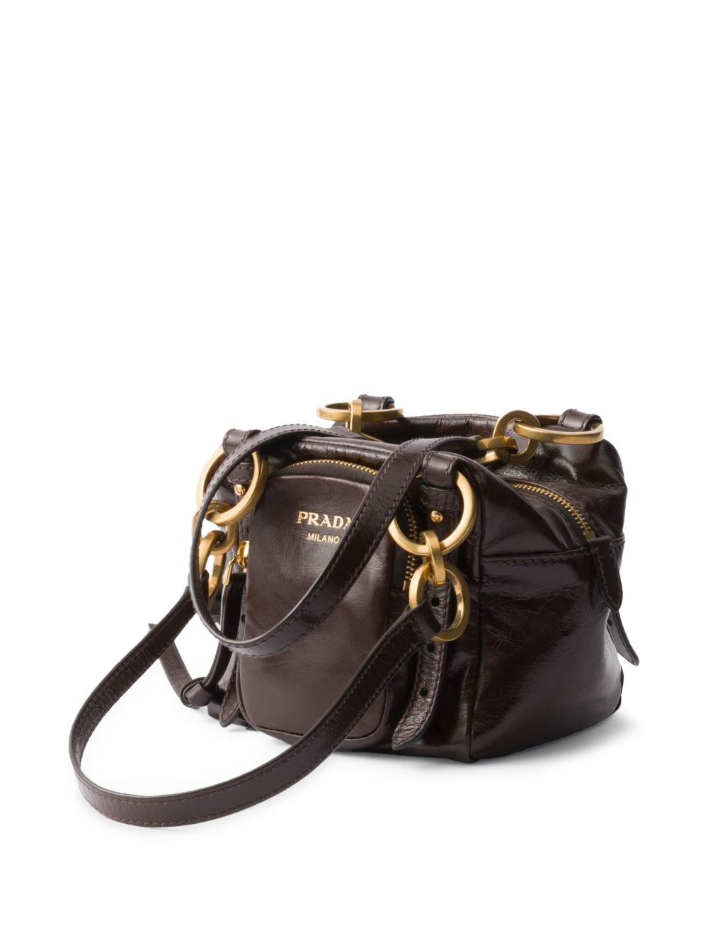 mini Dangle leather tote bag - 3