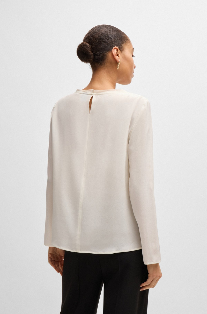 LONG-SLEEVED BLOUSE IN WASHED SILK WITH PLEATED FRONT 5