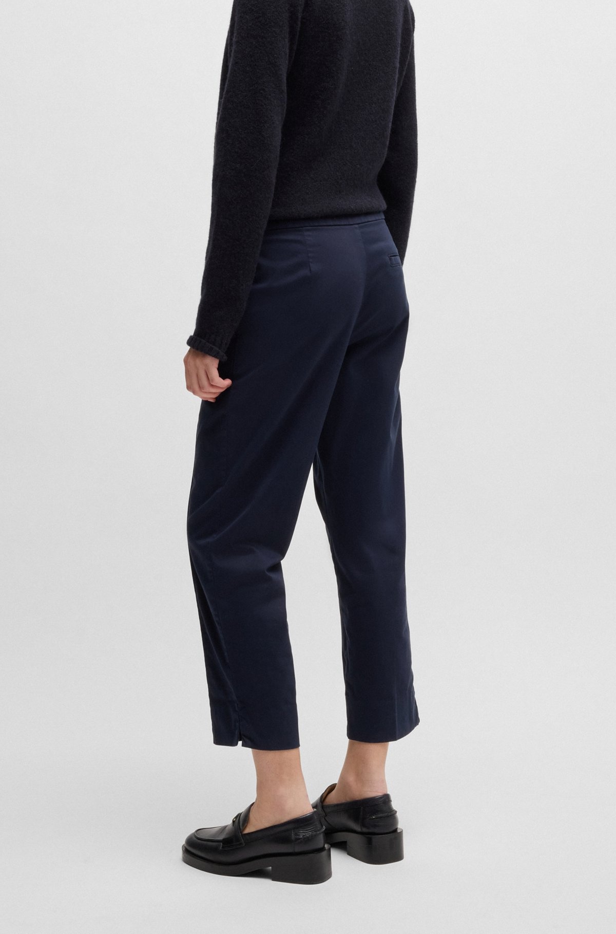 TAPERED-FIT CHINOS IN STRETCH-COTTON SATIN - 4