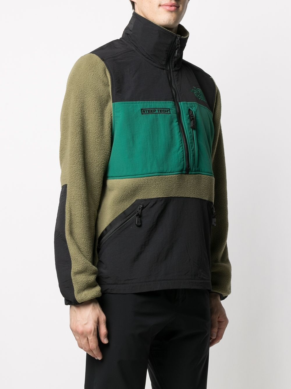 colour-block pullover fleece jacket - 3