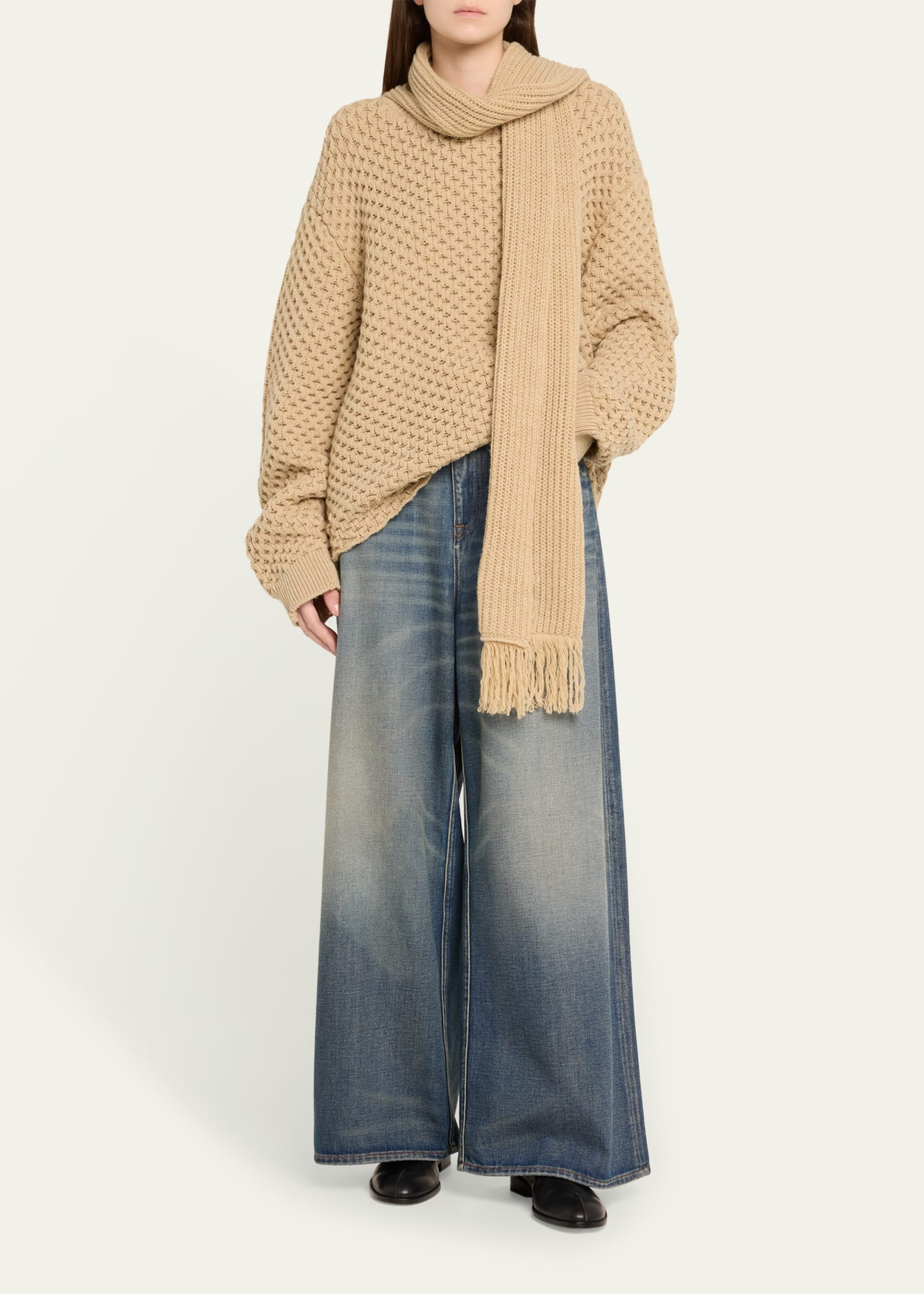 Crewneck Scarf Sweater - 2
