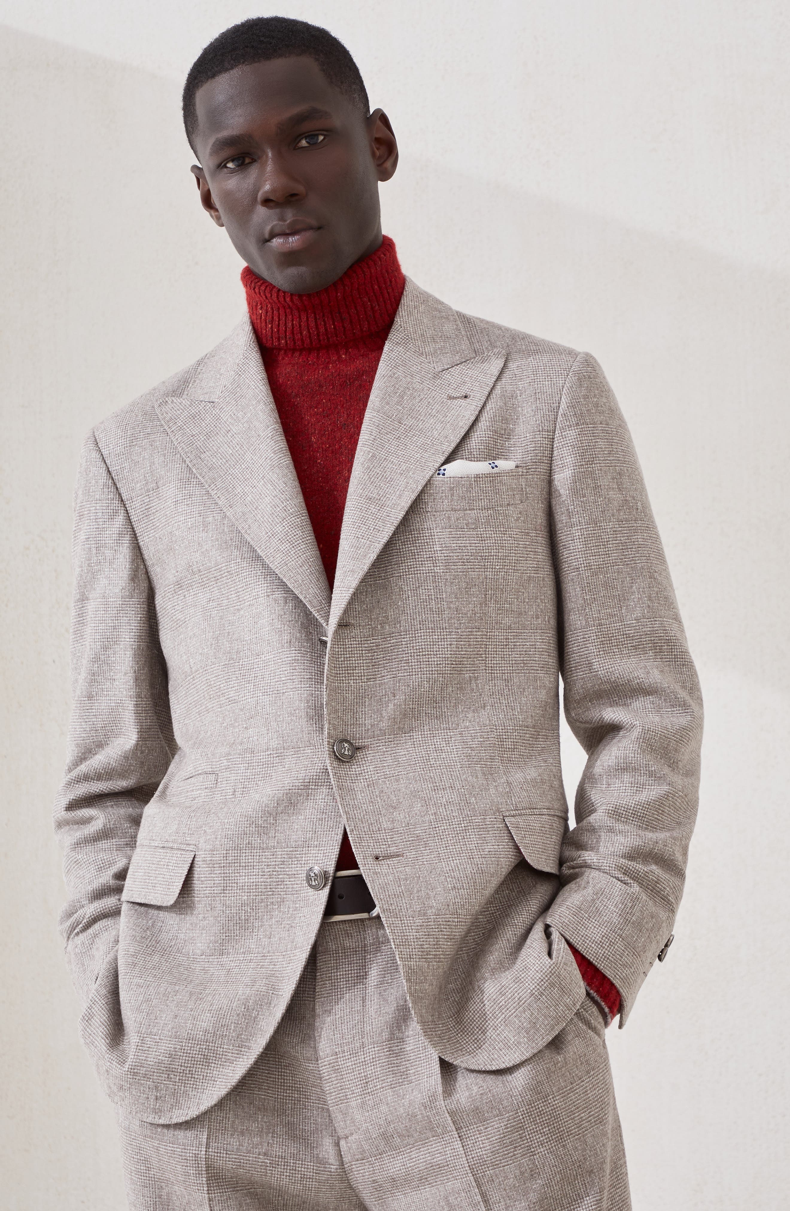 Brunello Cucinelli Prince of wales blazer in Bark at Nordstrom - 2