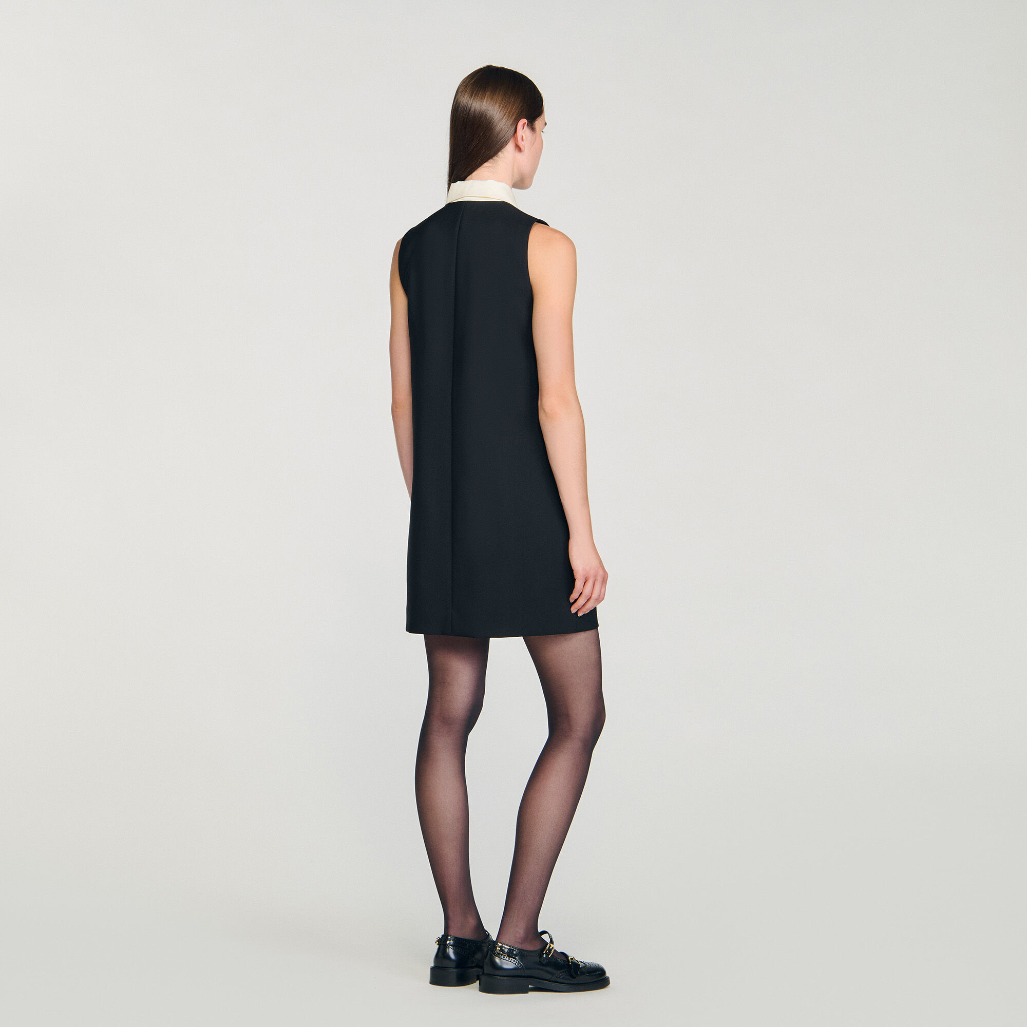 MINI DRESS WITH CONTRAST COLLAR - 5
