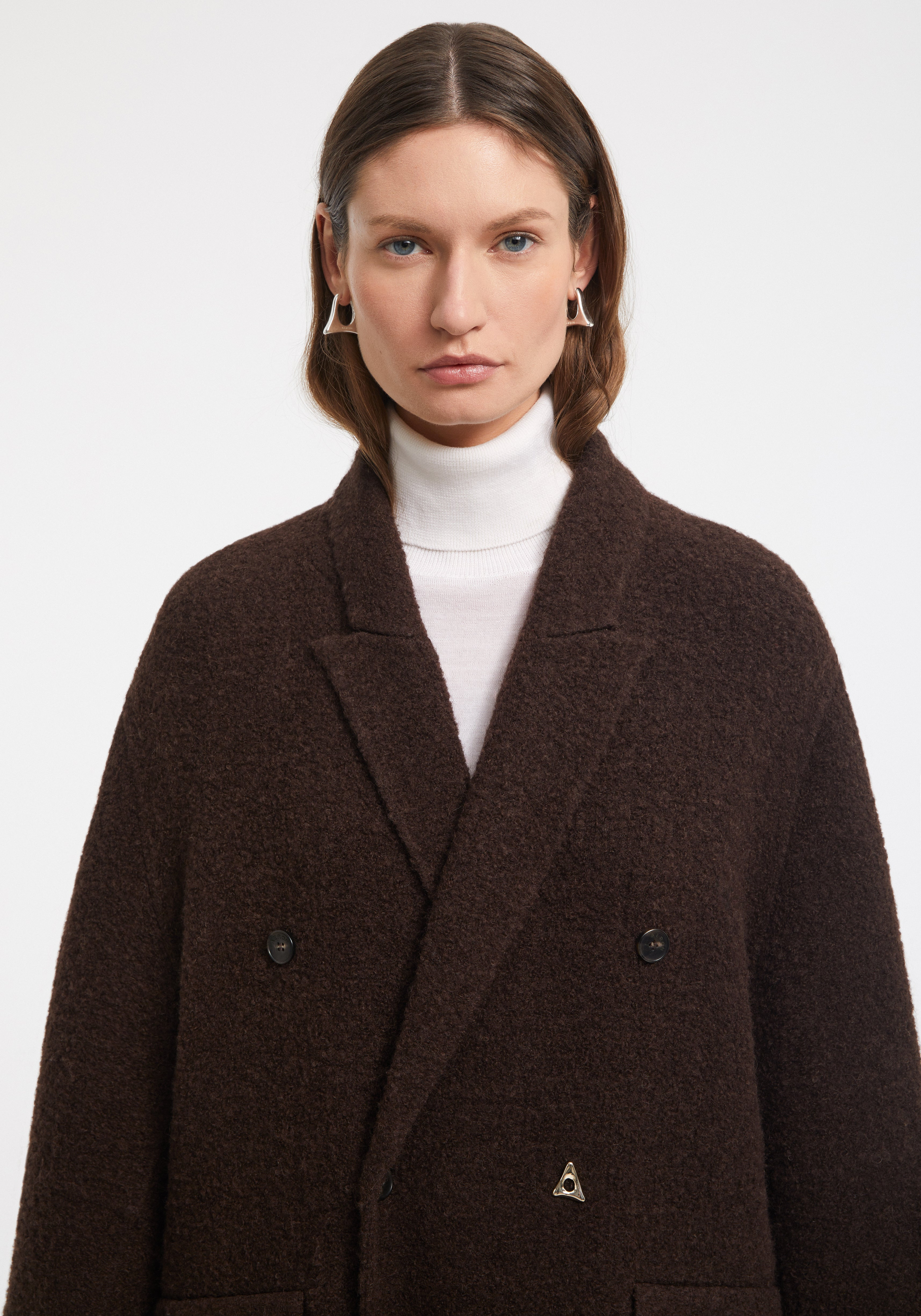 LIORA
Oversized double-breasted wool-blend coat - 4