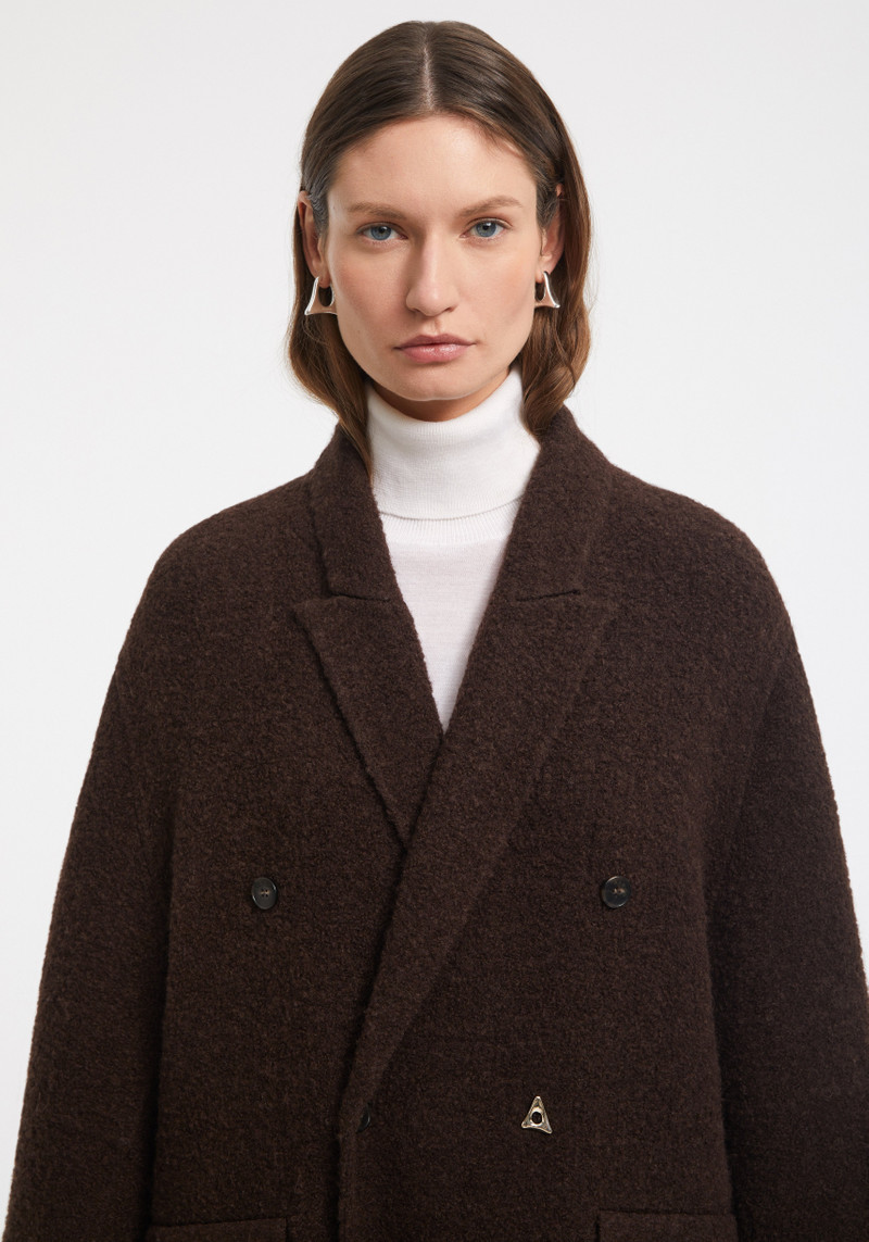LIORA Oversized double-breasted wool-blend coat 4