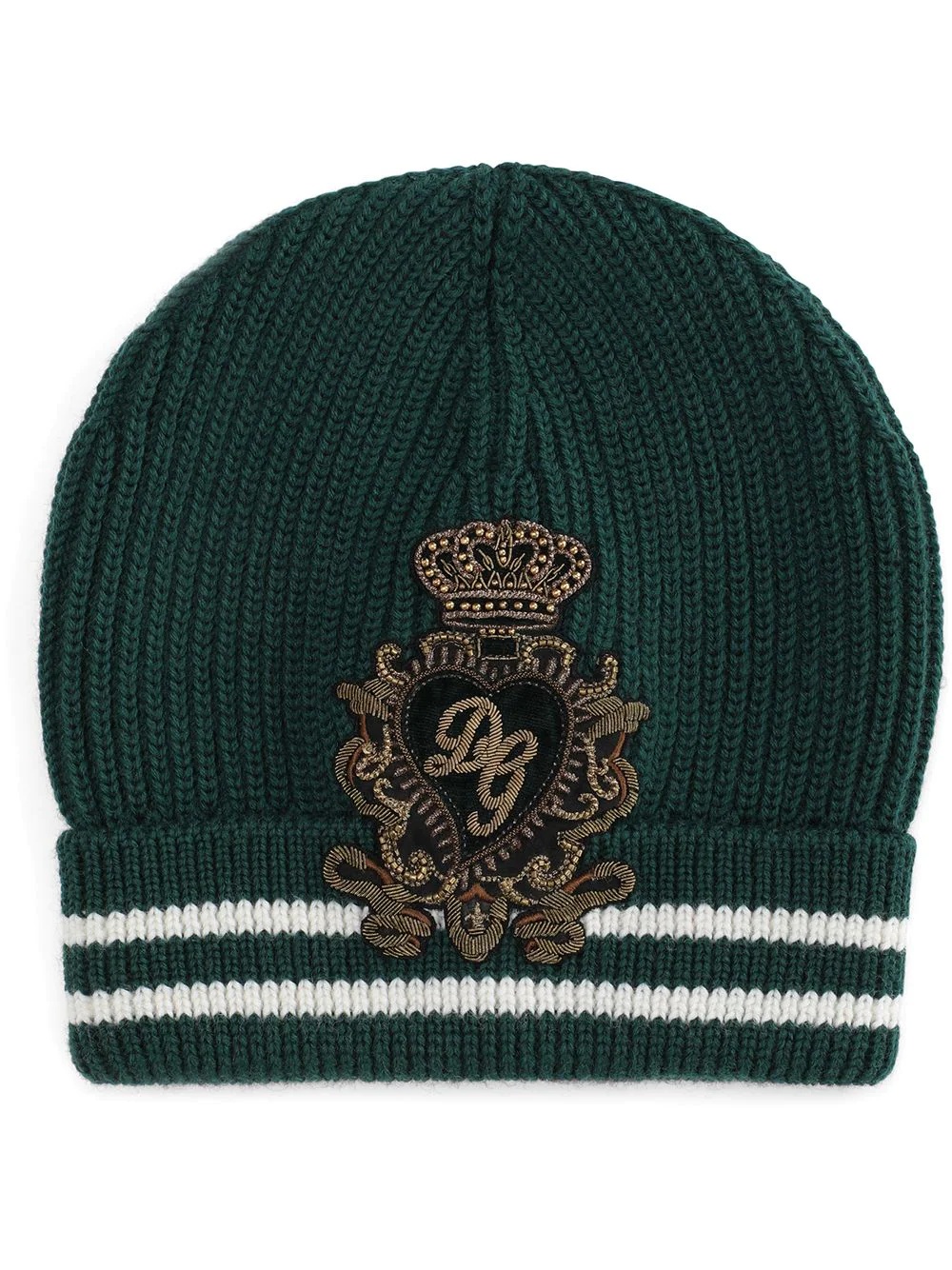 appliqué virgin wool beanie - 1