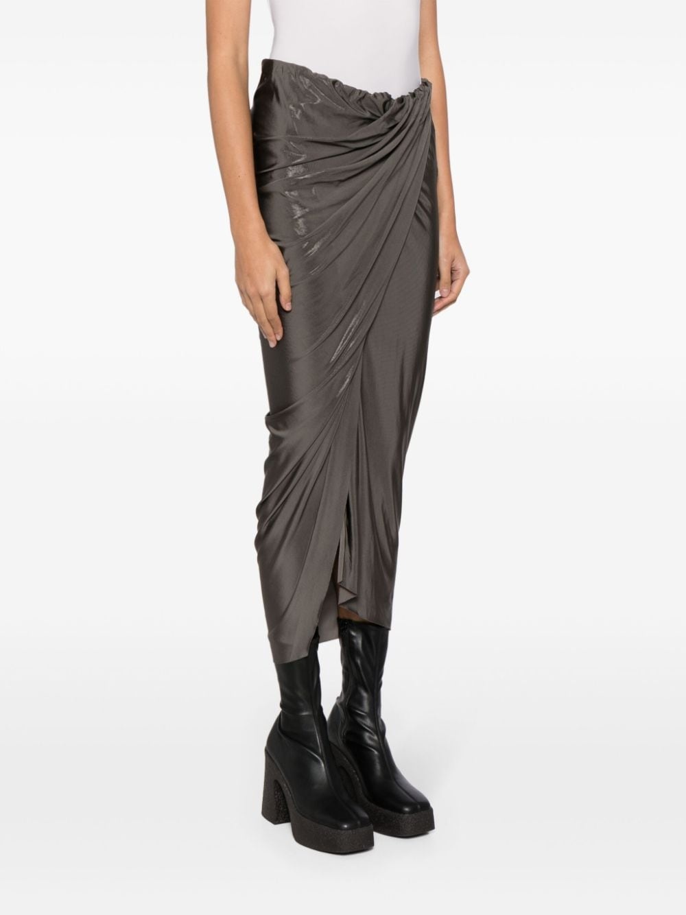 high-waisted draped skirt - 3
