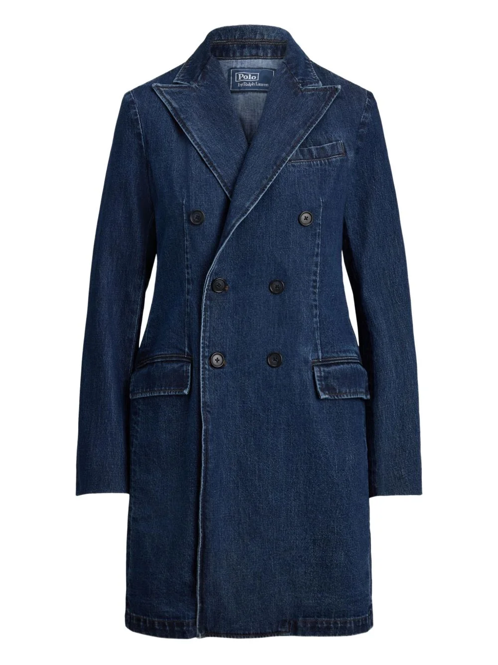 denim double-breasted coat - 1