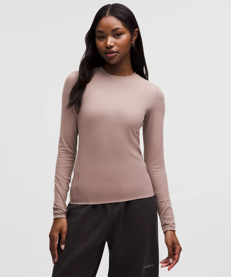 Wundermost Ultra-Soft Ribbed Nulu Crewneck Long-Sleeve Shirt 1