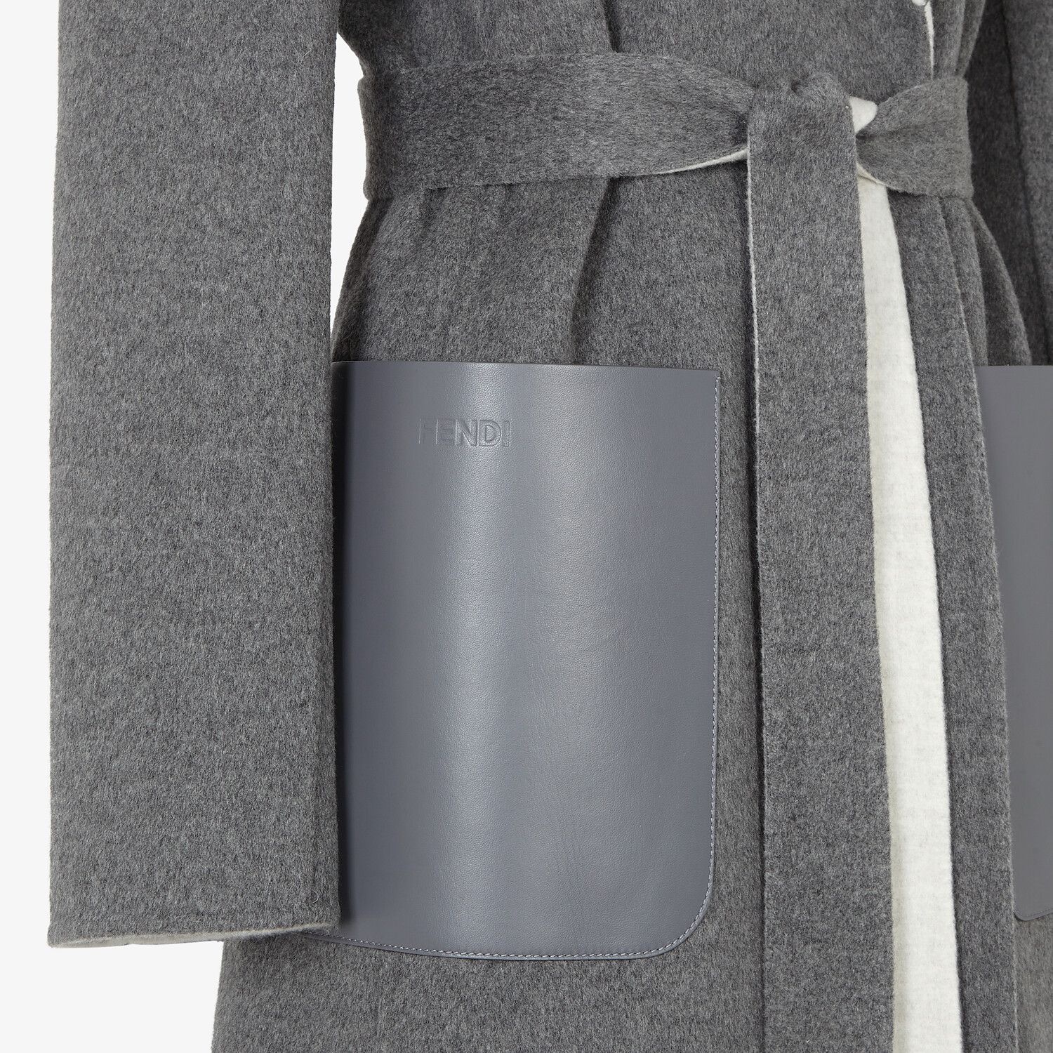 Gray double-sided cashmere coat - 3