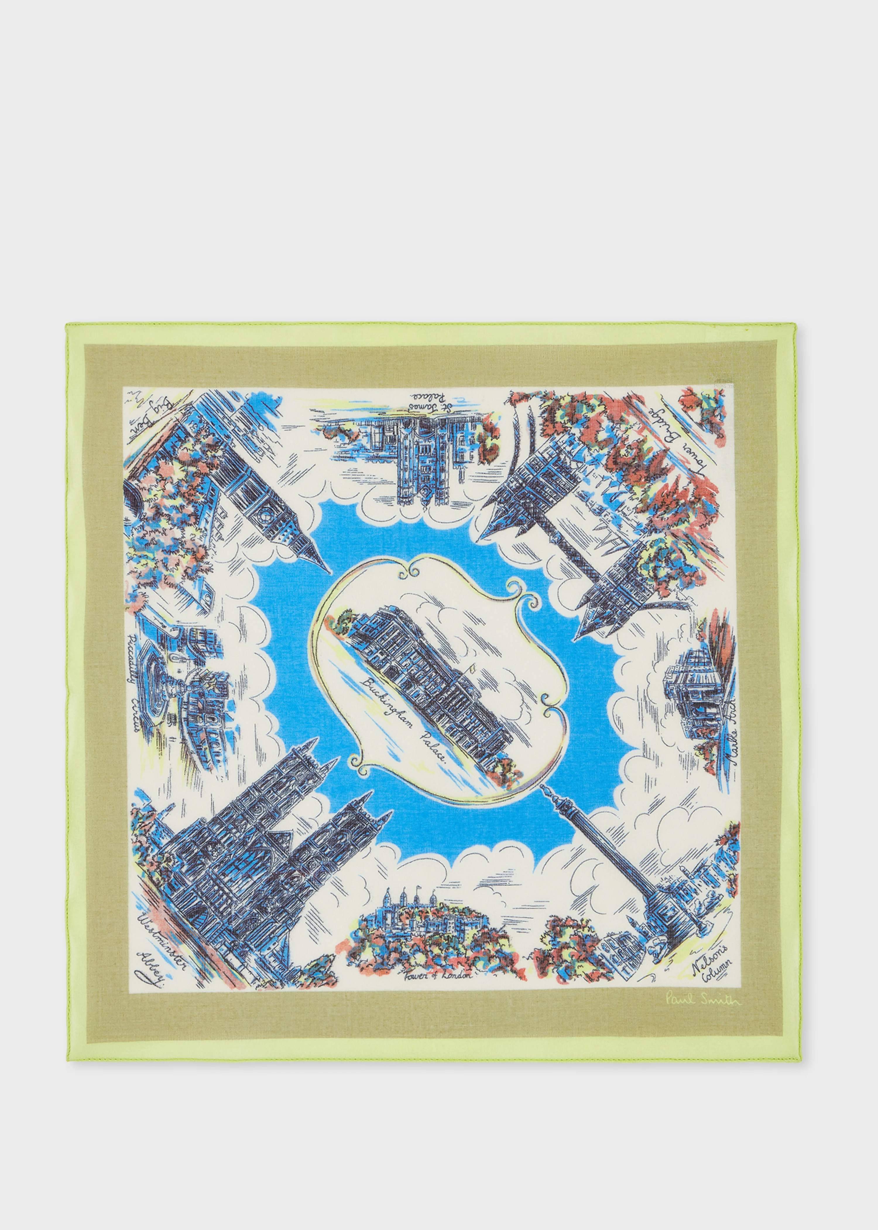 'London' Print Pocket Square - 1