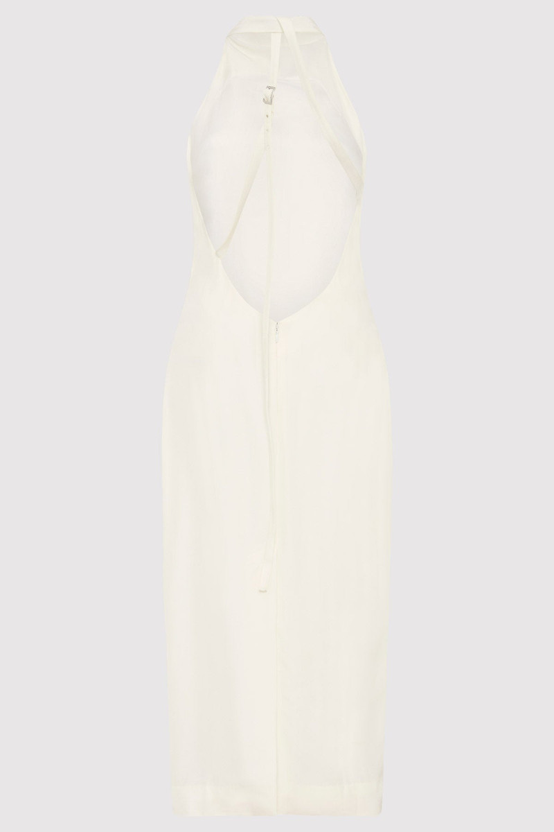 Asymm Belt Back Dress - Off White 2