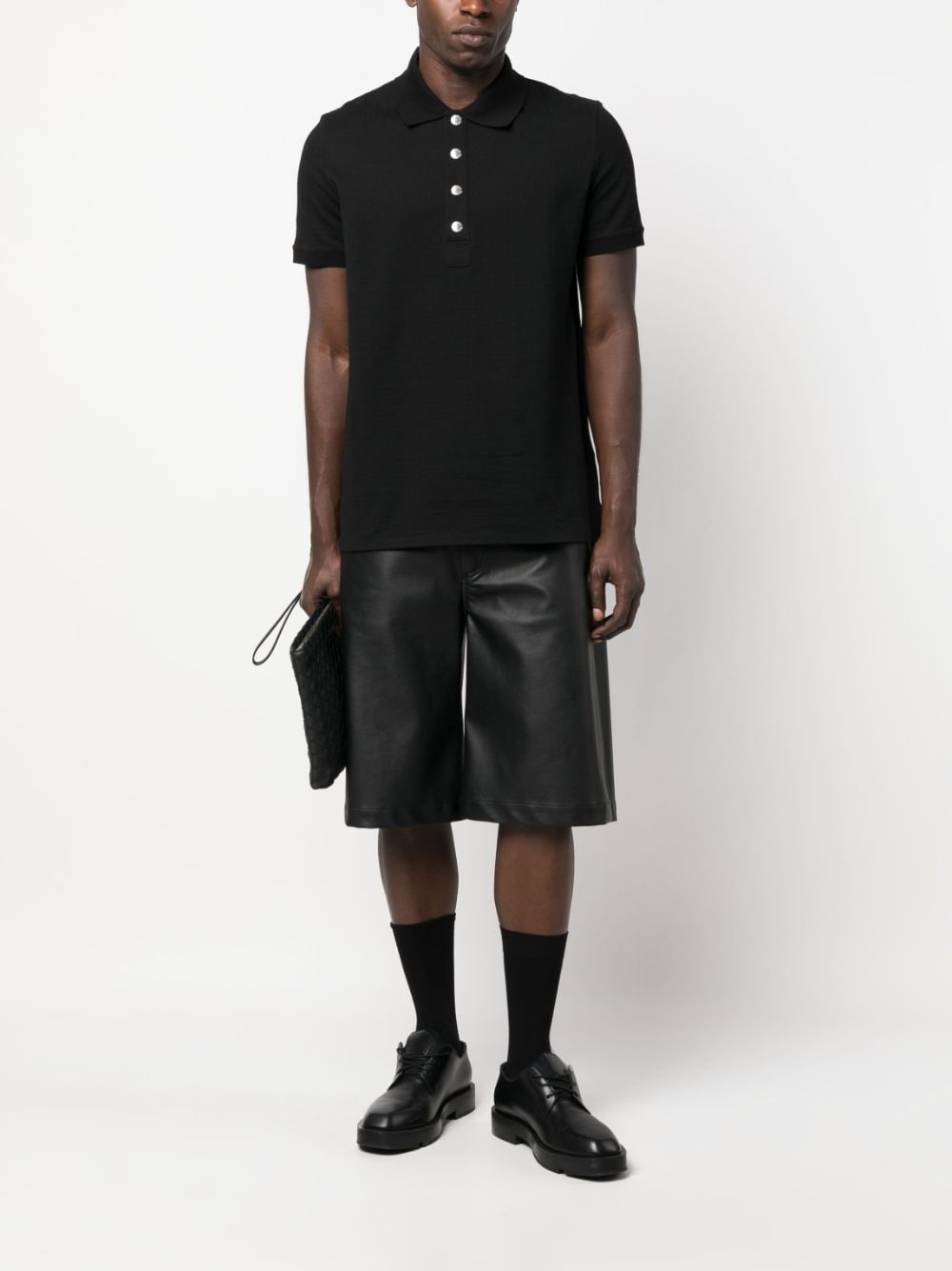 monogram-pattern piqué polo shirt - 2