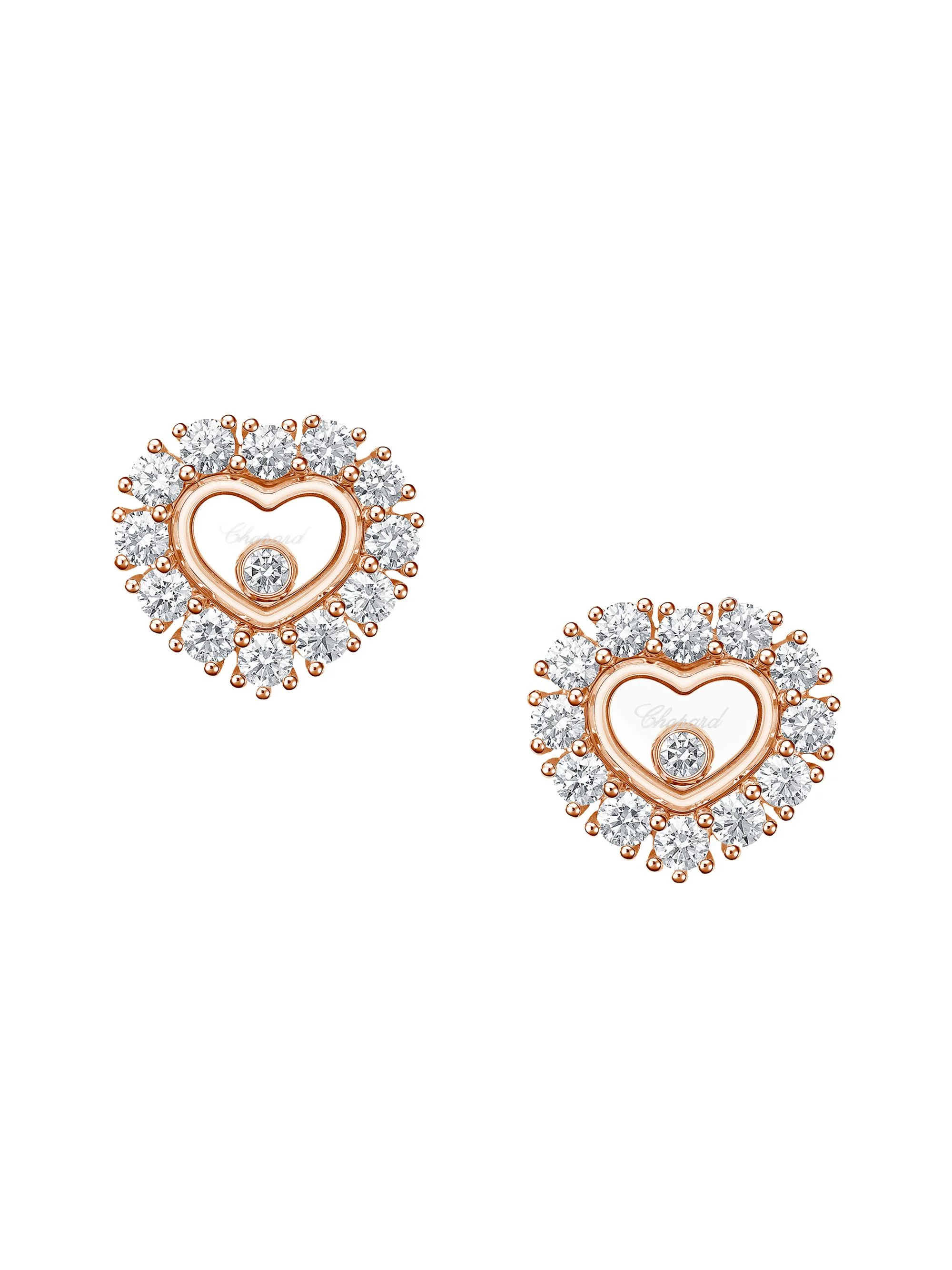 Women's Happy Diamonds Icons 18K Rose Gold & 1.23 TCW Diamond Heart Stud Earrings - 1