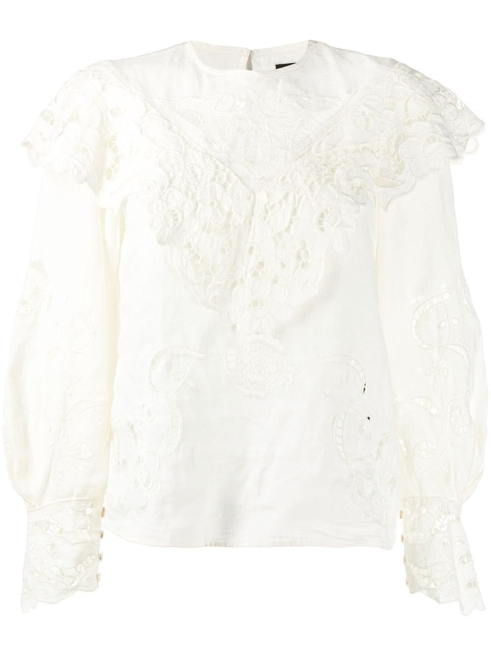 lace-detail ruffled blouse - 1