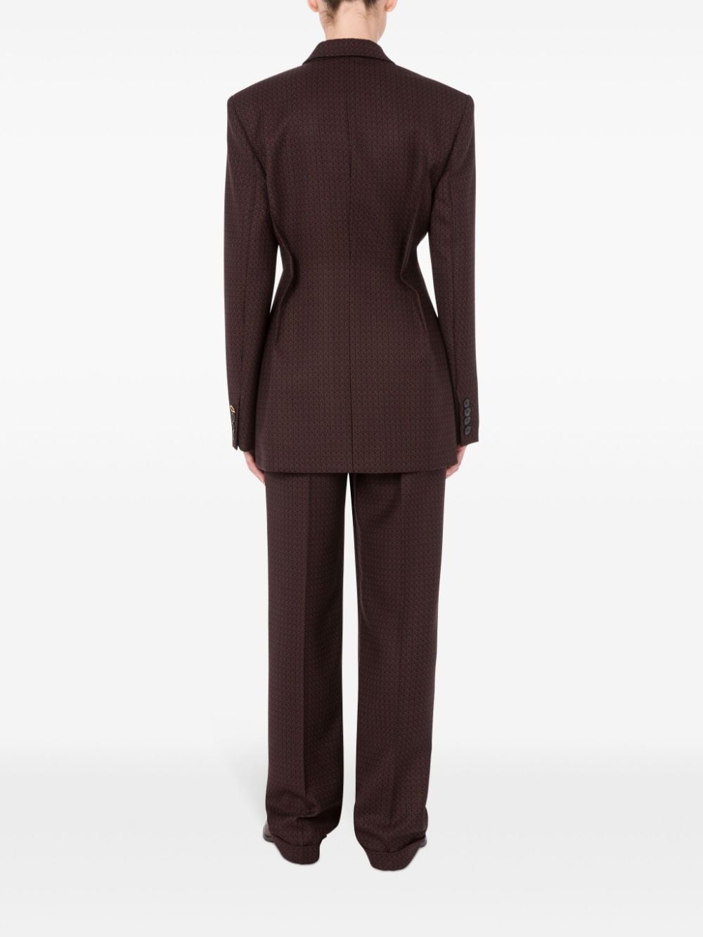 logo print virgin wool blazer - 3