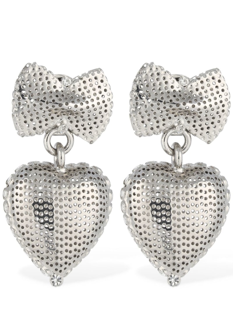 Bow Heart pendant earrings - 1