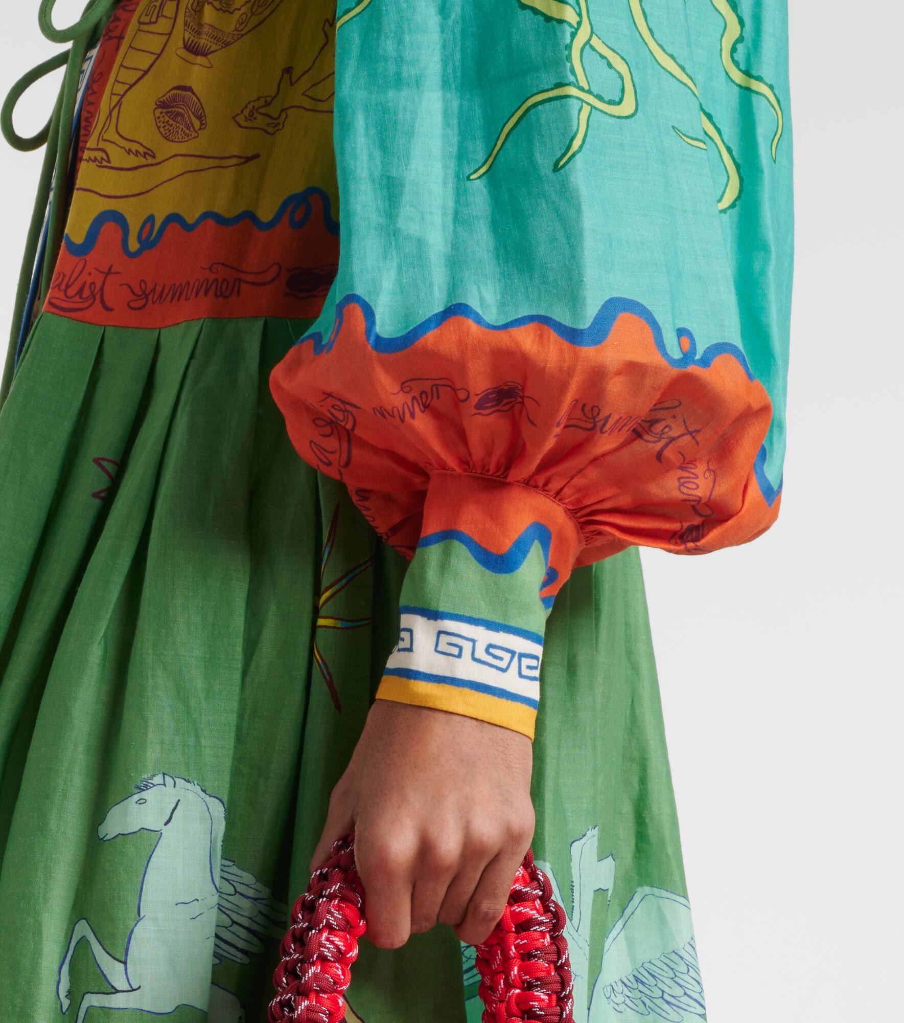Surrealist cotton maxi dress - 5