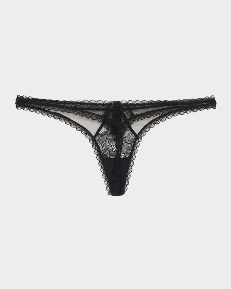 KIKI DE MONTPARNASSE Dahlia Scalloped Lace Thong outlook