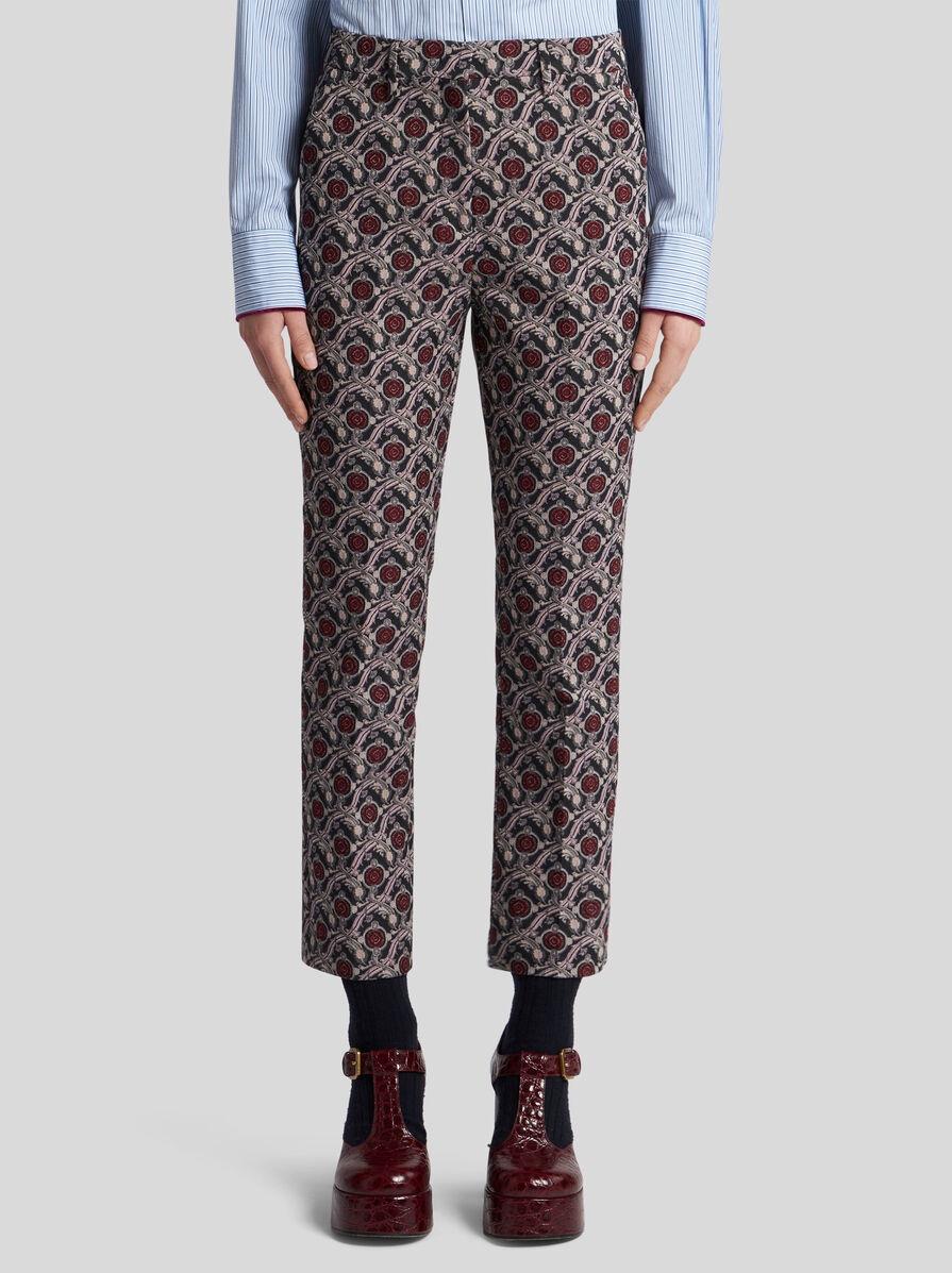 JACQUARD CIGARETTE TROUSERS - 2