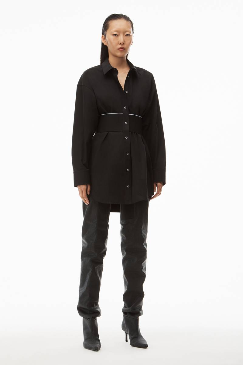 Alexander Wang LOGO ELASTIC DRESS IN COTTON POPLIN outlook