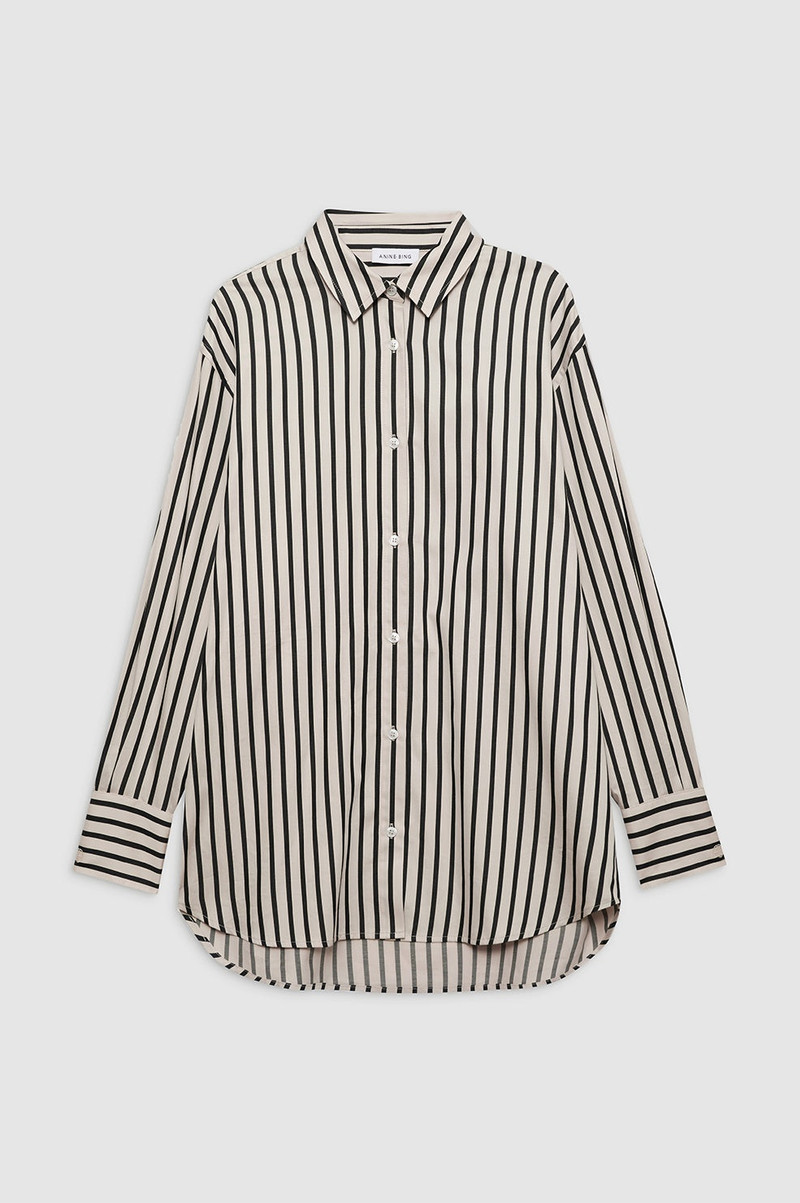 Plaza Shirt - Black And Tan Stripe 1