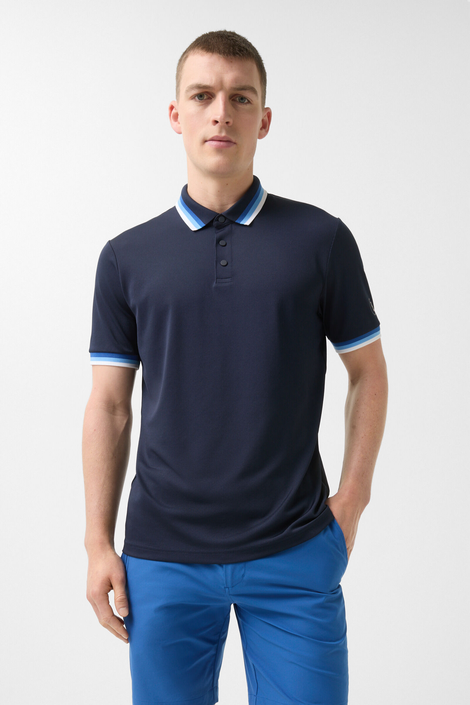 Arik functional short-sleeved top in Navy blue - 2
