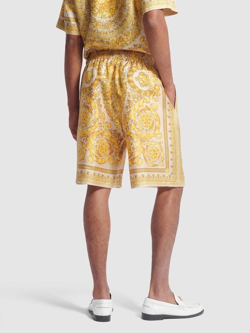 Barocco printed silk shorts - 3