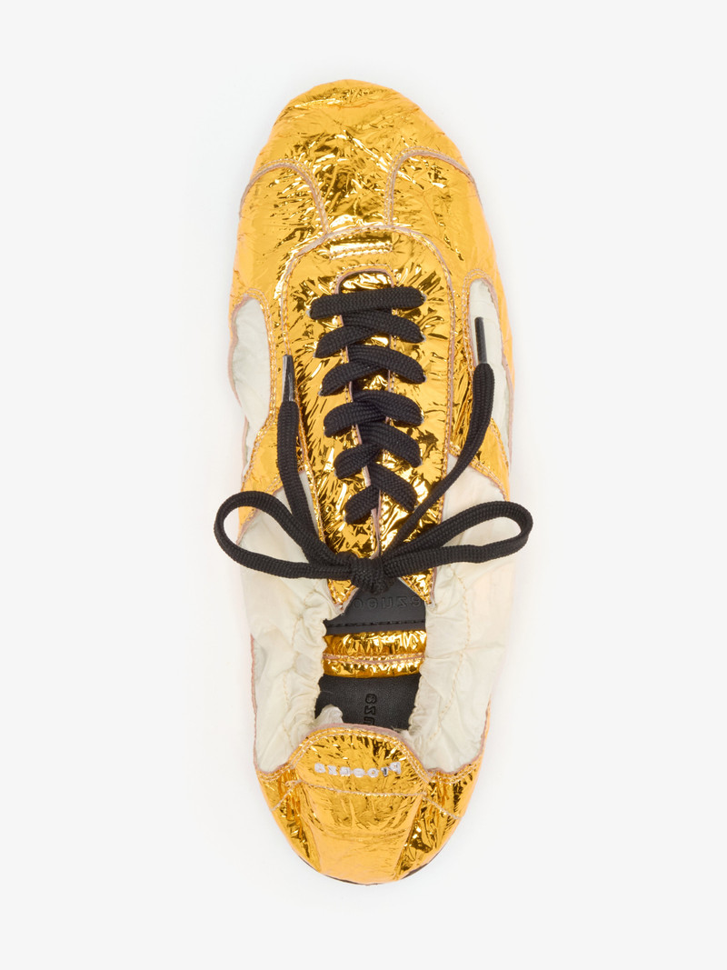 Proenza Schouler Soft Track Sneakers in Crinkle Gold Nylon outlook