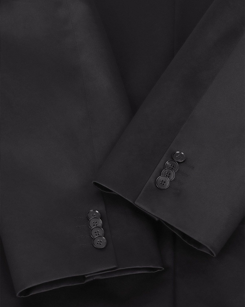 DOUBLE BREASTED BLAZER BLACK SATEEN 7